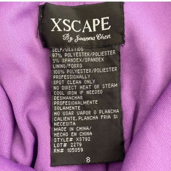 XSCAPE Joanna  Chen Racer Back Mermaid Dress Gown Size 8 - Picture 12 of 12